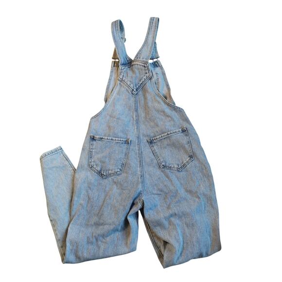 PacSun Denim Overalls Light Wash Adjustable Straps Straight Leg Women’s Size 27 - Picture 2 of 6